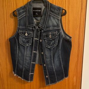 Maurices Women's Dark Blue Denim Vest